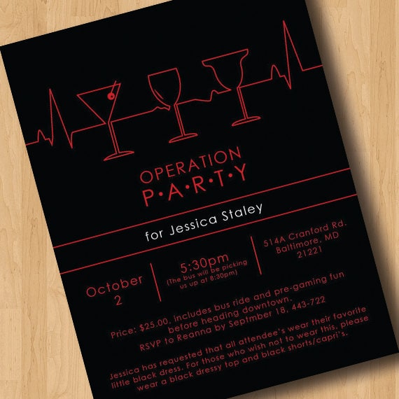 Operation Party - Bachelorette Party Invitation - Digital Design Il_570xn