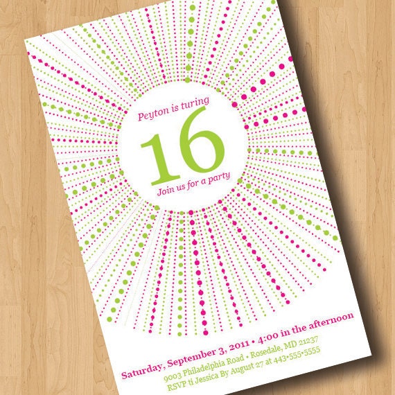 Starstruck Polka Dot Birthday Invitation Il_570xn