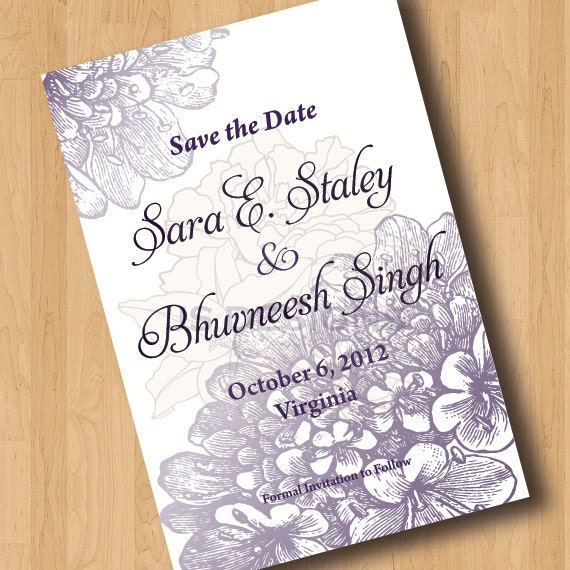 Vintage Floral Save the Dates - Digital Design Only Il_570xn