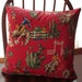 Pillow Cover in Red Western Cowboy Buckaroo print - 18 inch pillow cover with zipper closure