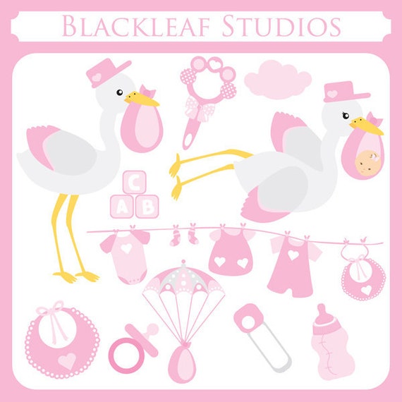 clipart stork with baby girl - photo #50