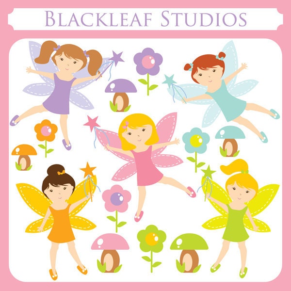 Baby Woodland Fairies Clip Art Instant Download fairy