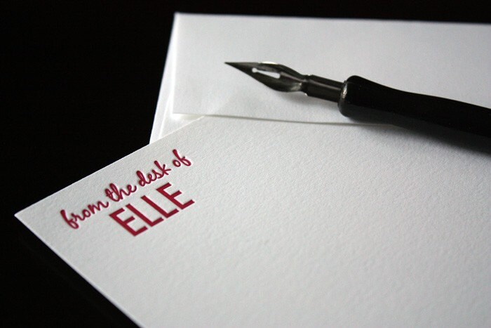 From the Desk of Personalized Stationery Set of 20 A2