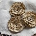 Handmade Paper Flowers - Sweet and Shabby Peonies - Vintage Dictionary - Set of 3 - Brown, Black, Typed words