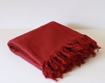 Soft Burgundy Turkish Bath Towel... NEW SPECIAL Peshtemal Burgundy