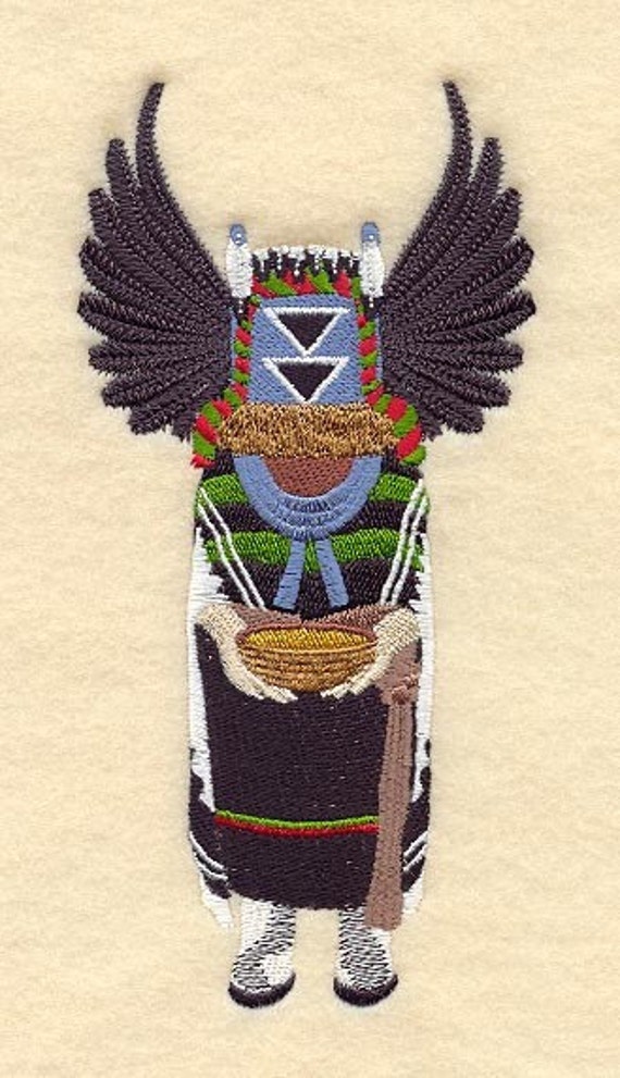 CROW MOTHER KACHINA Doll Machine Embroidery Quilt Block