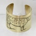 Etched Butchers Diagram Cow Cuff Bracelet - Brass