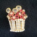 Vintage Dorothy Bauer Basket of Flowers and Hearts Circa 1980s
