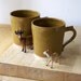 Two spicy chai latte mugs - stoneware pottery mugs glazed in copper penny