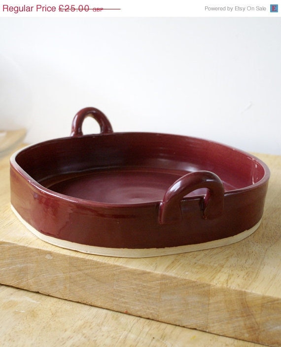 ON SALE Pottery vegetable serving dish by LittleWrenPottery