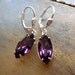20% Off Sale Vintage Purple Amethyst Rhinestone Dangle Earrings