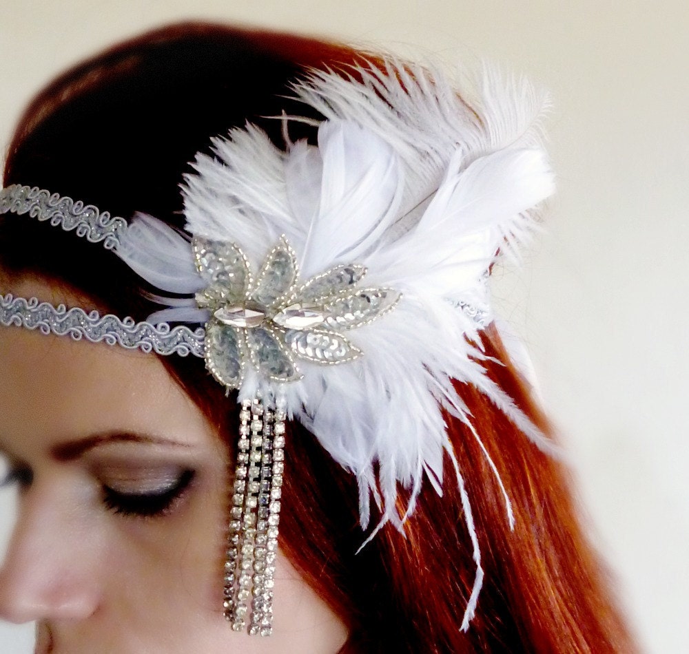 Art Deco Headdress Vintage Rhinestone Lavish Headband Mira