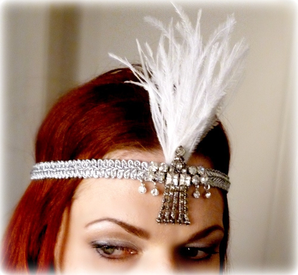 Art Deco Headdress Vintage Rhinestone Headband Lavish