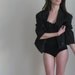 circus striped blazer . cropped beetlejuice tuxedo jacket .medium