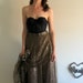 sheer metallic gold geometric 1960 high waist skirt .small