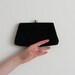 black velvet clutch . 1960 plush cocktail party purse .small.medium .sale s a l e