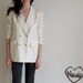 ivory yacht club blazer . cream gold jacket .large