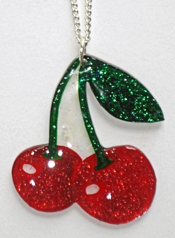 Sparkling cherries necklace by ToxicGlamour on Etsy