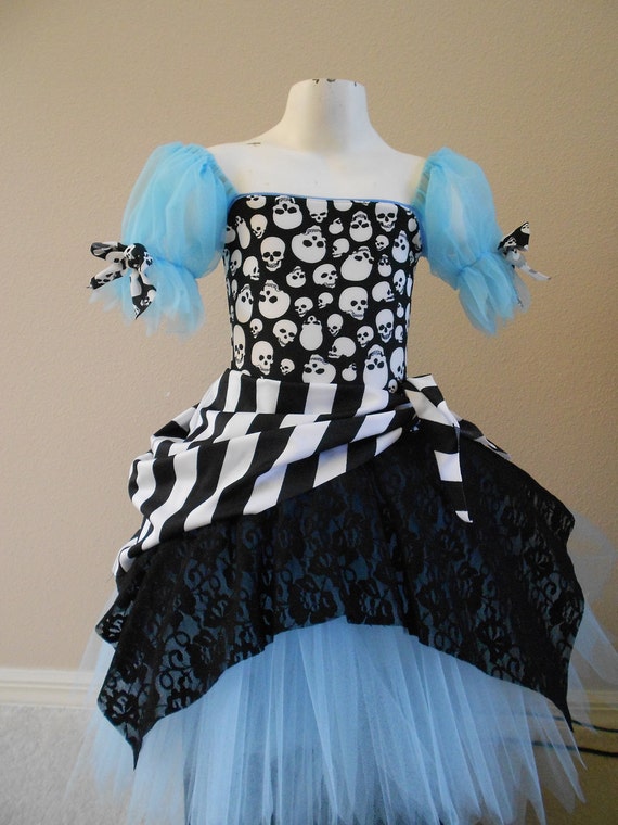 Halloween Costume Light Blue Pirate costume skull tutu 10