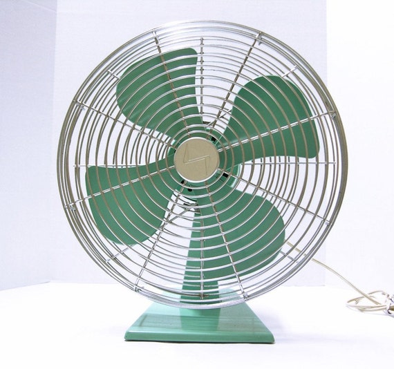 Refurbished Vintage Teal Blue Superlectric Electric Fan