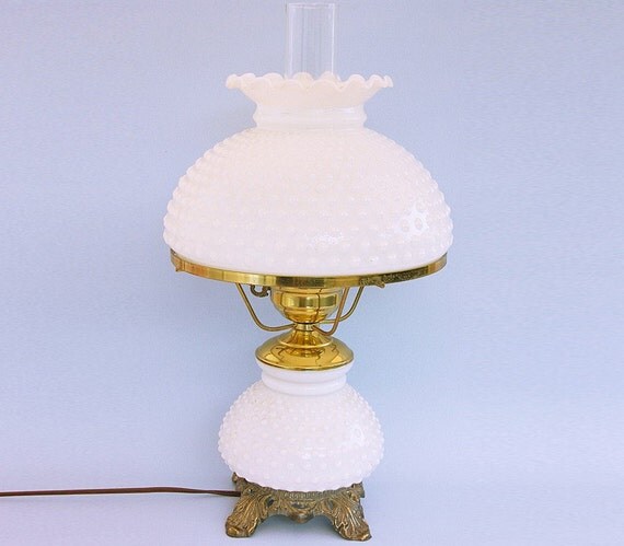 Hobnail Milk Lamp lamp FishboneDeco Wind With milk Glass Gone hobnail glass Table by table The