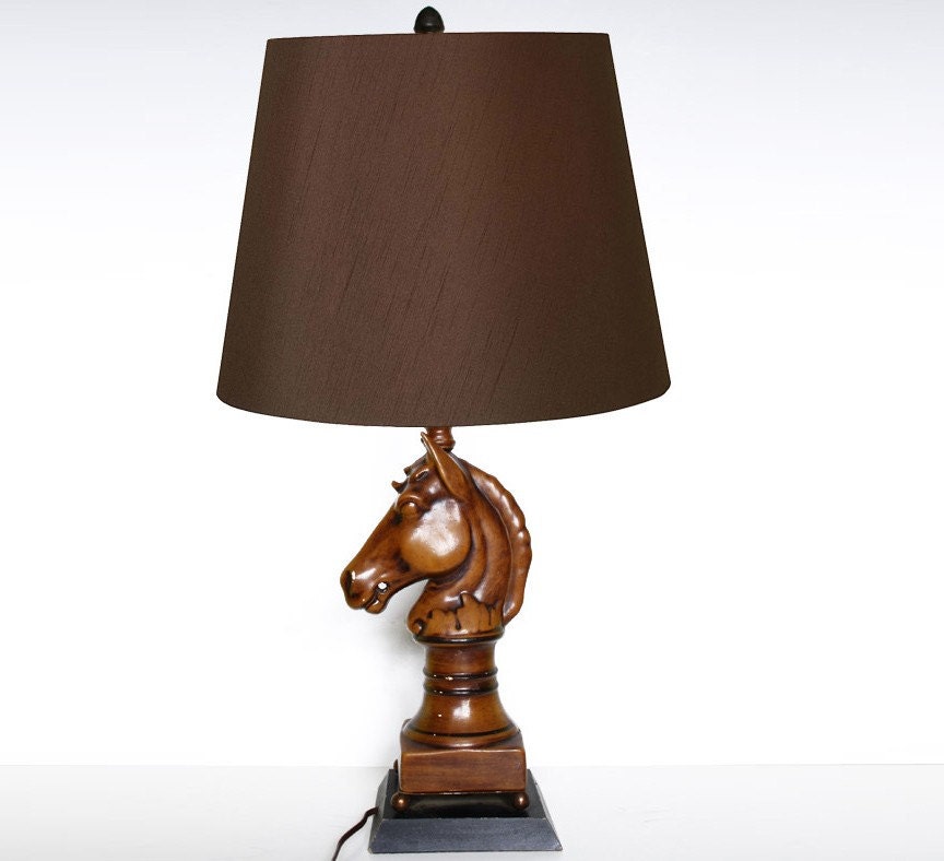 Vintage Ceramic Horse Head Lamp
