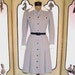Vintage Early 1970's Navy Herringbone Prep School Dress by Butte Knit. Small.