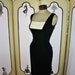 Vintage 1950s Cocktail Dirndl Dress in Black Velvet with Detachable Lace Inset by Lanz. Small.