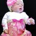 JOANNE.. BABY & MOM Pkg... Chic Maternity Hospital Gown-Dress for Mom with Gown and Headband or Knit Cap for Baby... Designer Fabric