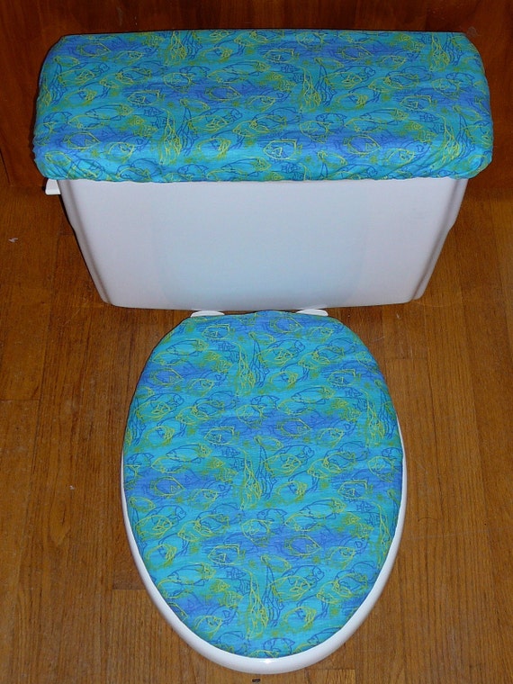 Items similar to FISH BOWL TOILET SEAT AND TANK LID COVER SET on Etsy
