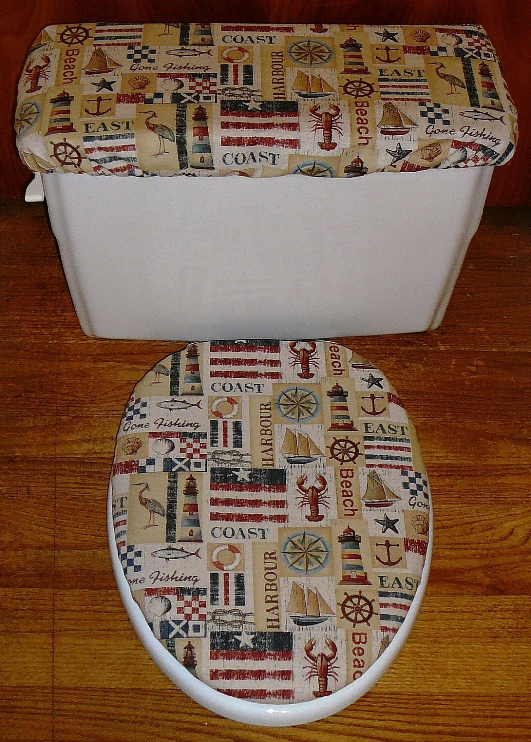 BEACH GOING Toilet Seat Cover and Tank Lid Cover Set