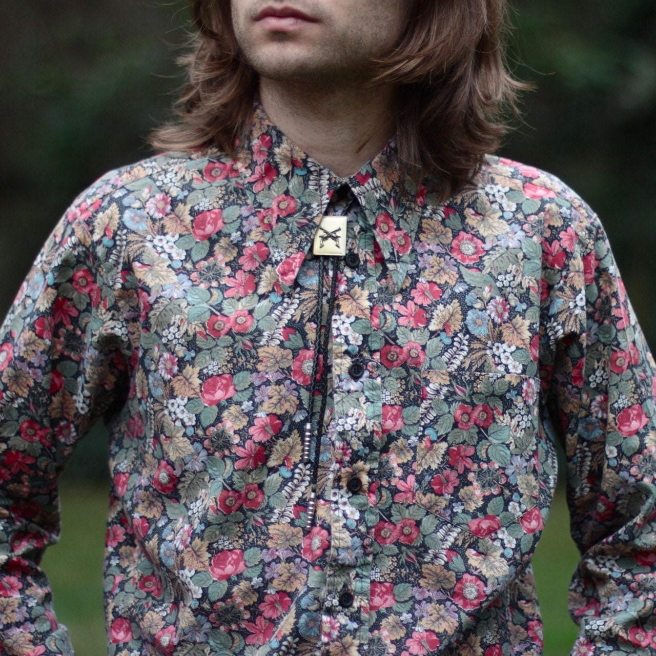 70's Men's Floral Button Up Shirt