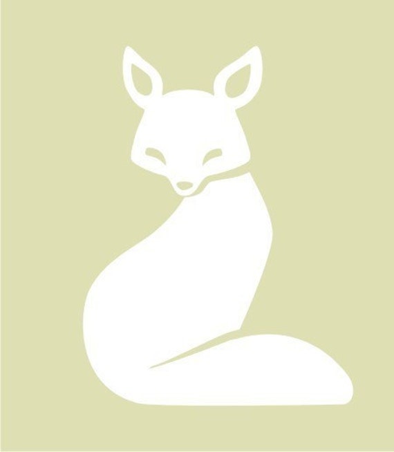 White Fox vinyl wall decal