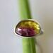 Rose Cut Light Green Watermelon Tourmaline In Argentium Silver Ring - Ready To Ship
