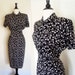 vintage 1980s Black Rayon Bow Dress