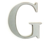 Letter G - 12 inch wooden shabby chic style - gray or you choose color