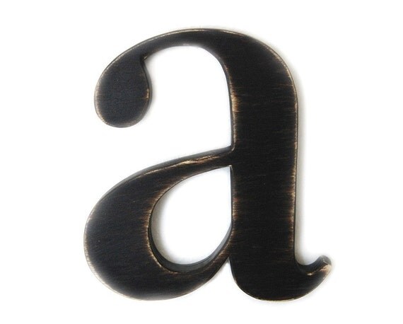 Letter A cottage decor BLACK serif typography
