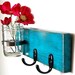 wall key hanger with vase Dark Turquoise on Etsy