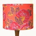SALE Russian Floral Lampshade - Vintage Bright Coral with Roses - 9 x 7