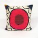 Suzani Pillow - Hot Pink and Chocolate Brown Whorl - 16 x 16