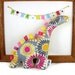 Stuffed Dinosaur - Plush Minky Animal - Handmade Baby Toy - Pink Yellow Gray