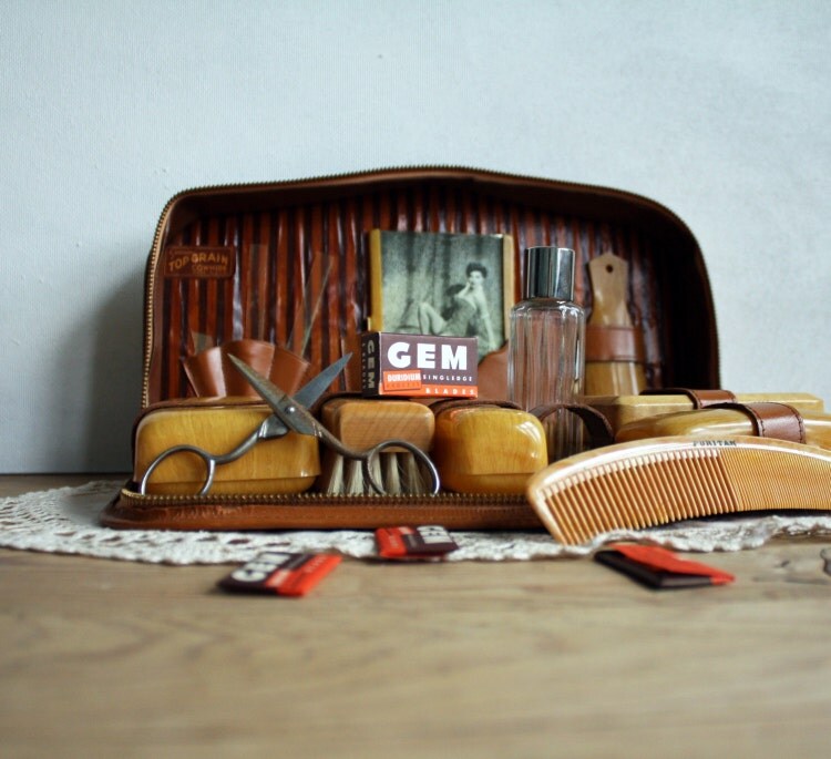 The Ultimate Men's Travel Grooming Kit by vintageonthemake on Etsy