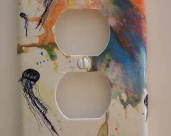Jellyfish Decorative Light Switch Cover Plate Outlet Great Room Decor For Kids, Baby Nursery Art, Or Any Ocean Theme