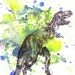 Tyrannosaurus Rex T Rex Dinosaur Watercolor Painting - Original Watercolor Painting Great Children Kids Art for Room