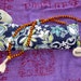Lavender and flax seed eye pillow navy and white floral, for relaxation, meditation, yoga, savasana