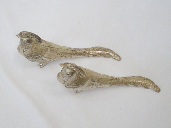 Vintage Pair F B Rogers Silver Plate Pheasant Salt & Pepper