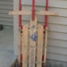 Vintage Wooden Snow Sled w Red Metal Runners