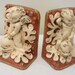 Antique Red & Ivory Putti Cherub on Dolphin Bookends
