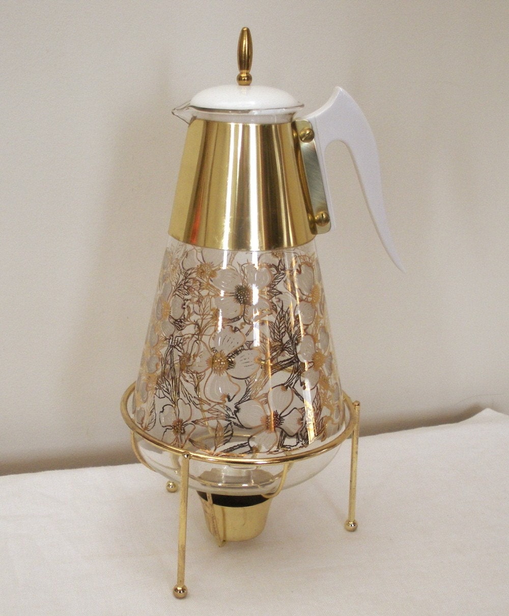 Vintage Fred Press Coffee Carafe Warmer Corning