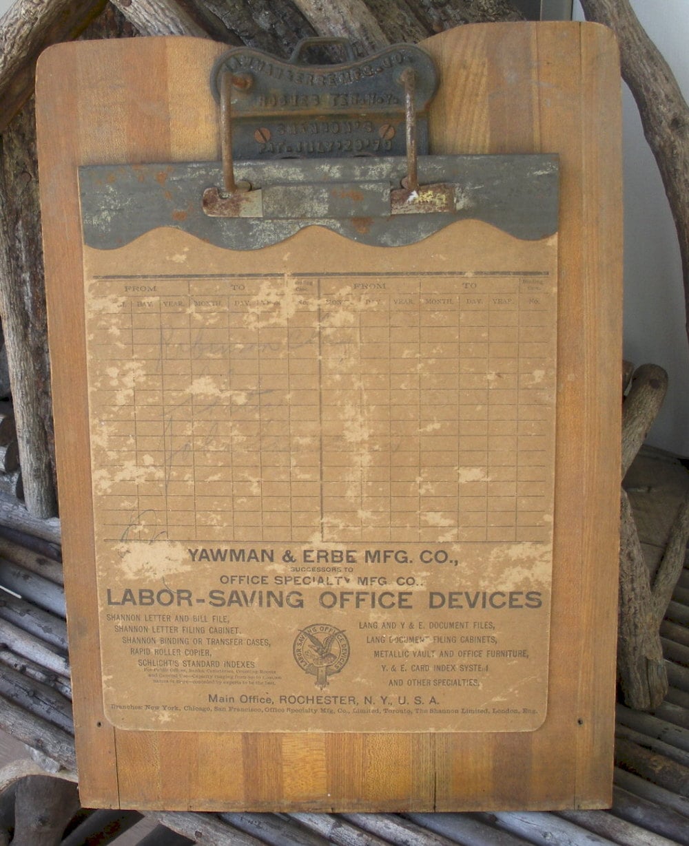 Antique Wood Metal Clipboard Original Advertising